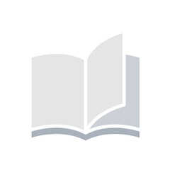 Book icon in flat color style