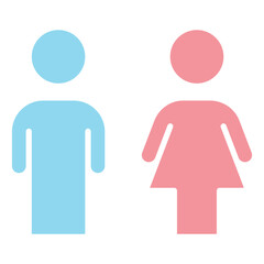 Toilet icon in flat color style