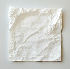 Crumpled White Paper Texture with Soft Shadows and Subtle Patterns Ideal for Backgrounds, Crafts, and Creative Projects