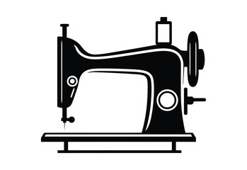 Sewing Machine Silhouette vector illustration on white background