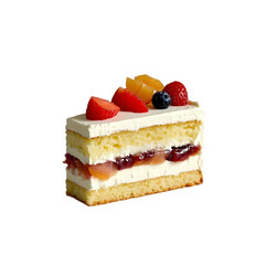 Delicious Slice of Birthday Cake on transparent background