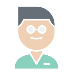 Psychologist icon in flat color style