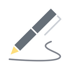 Writing icon in flat color style