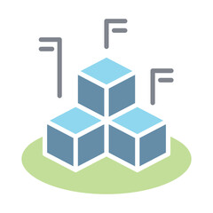 Data diagram icon in flat color style