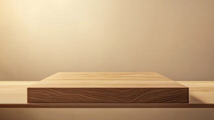 Minimalist wooden textured platform for product display and presentation