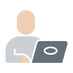 Working icon in flat color style