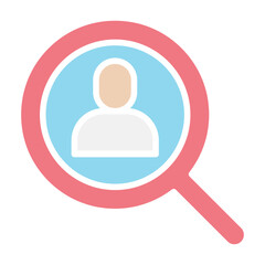 Recruitment icon in flat color style
