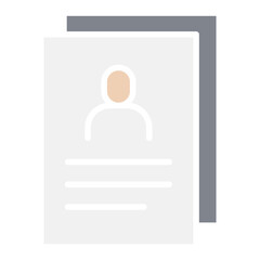 Resume icon in flat color style