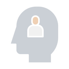 Human resource management icon in flat color style