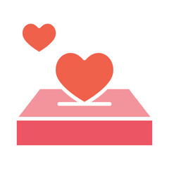 Donation icon in flat color style