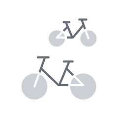 Cycling icon in flat color style