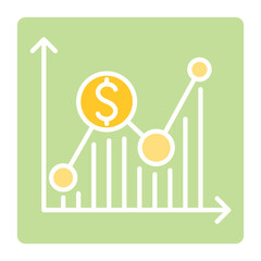 Investment icon in flat color style
