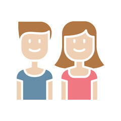 Teen icon in flat color style