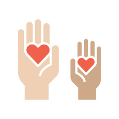 Obraz premium Volunteer icon in flat color style