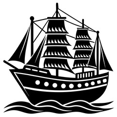 pirate ship vector illustration