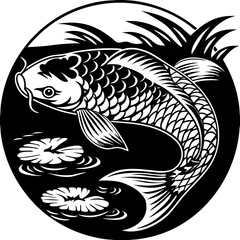 Obraz premium black and white fish