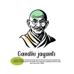 Mahatma Gandhi for gandhi jayanti on white background. Gandhi Jayanti is an event celebrated in India to mark the birthday of Mahatma Gandhi.