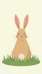 rabbit sits patch lush green