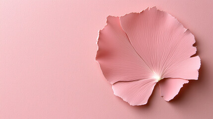 delicate flower petal in soft Pantone pink, showcasing its intricate texture and beauty
