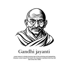 2nd October Happy gandhi jayanti. indian Freedom Fighter Mahatma Gandhi he is known as Bapu. Vector illustration in cartoon style