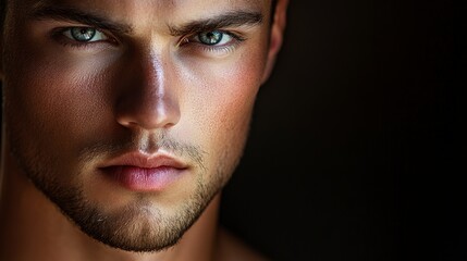 Obraz premium Creative artistic portrait with dramatic lighting