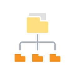 Data sharing icon in flat color style