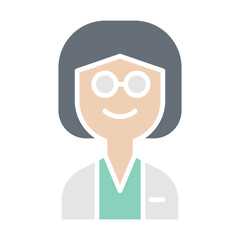 Pediatrician icon in flat color style