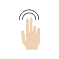 Double tap icon in flat color style