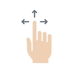 Move icon in flat color style