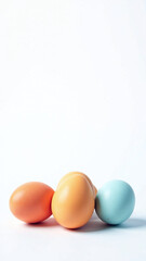 colorful easter eggs bright white background top view photography