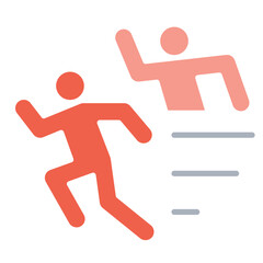 Running icon in flat color style
