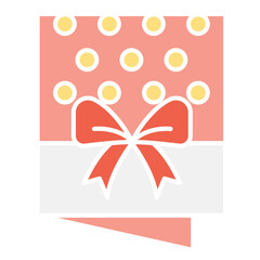 Greeting card icon in flat color style