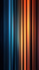 Colorful Lines Abstract: A dynamic and vibrant abstract composition of vertical lines in gradients of blue, orange and red, creating a sense of energy and visual movement.