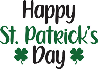 Fototapeta premium Happy St Patricks Day typography design on plain white transparent isolated background for card, shirt, hoodie, sweatshirt, apparel, tag, mug, icon, poster or badge