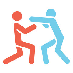 Boxing icon in flat color style