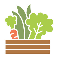Organic vegetable icon in flat color style