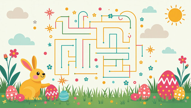 colorful spring vector easter mat kids featuring mazes games keep entertained