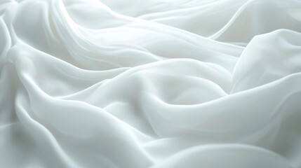 Obraz premium Soft, flowing white fabric with elegant drapes and folds, creating a luxurious and smooth texture.