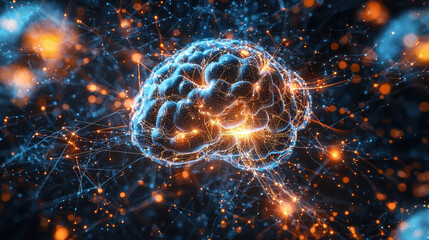 Visualizing decision-making in artificial intelligence through glowing neural pathways under strict governance protocols in ultra-HD detail