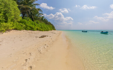 Indian Ocean coast in the Maldives
