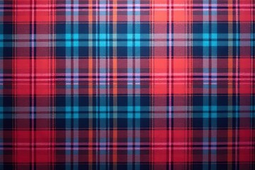 Vibrant Plaid Fabric Texture with Red, Blue, and Orange Patterns