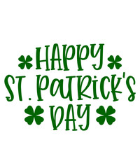 Happy St Patricks Day typography design on plain white transparent isolated background for card, shirt, hoodie, sweatshirt, apparel, tag, mug, icon, poster or badge