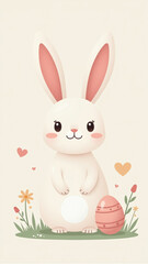 Obraz premium easter bunny icon vector illustration simple design cute spring holiday