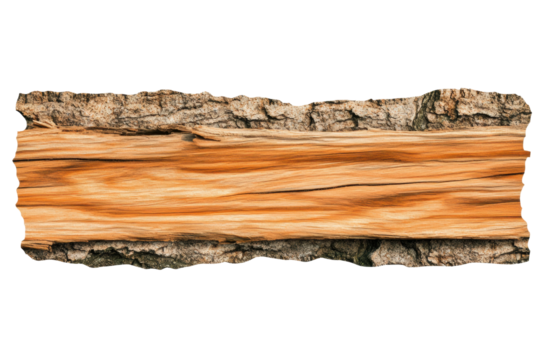 Wooden sign cutout with natural texture and detail, cut out