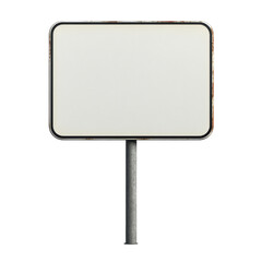 Blank road sign suitable for various uses, showcasing a minimalistic design and clear space for customization, Isolated image blank road sign for use in various designs on Transparent background