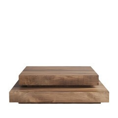 Wooden Display Stand Two Tiered Rustic Brown Design