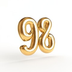 Obraz premium Golden ninety eight on white background.