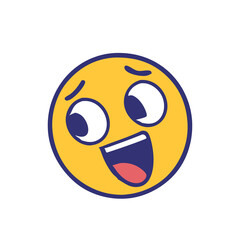 Happy emoji face vector, cartoon emoticon illustration