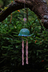 Outdoor decorations hanging on a tree