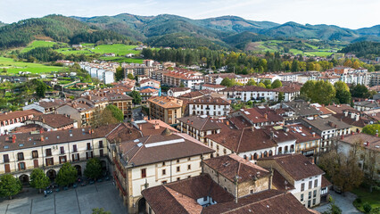 Aerial view of O&ntilde;ati in the Basque Country of the north of Spain